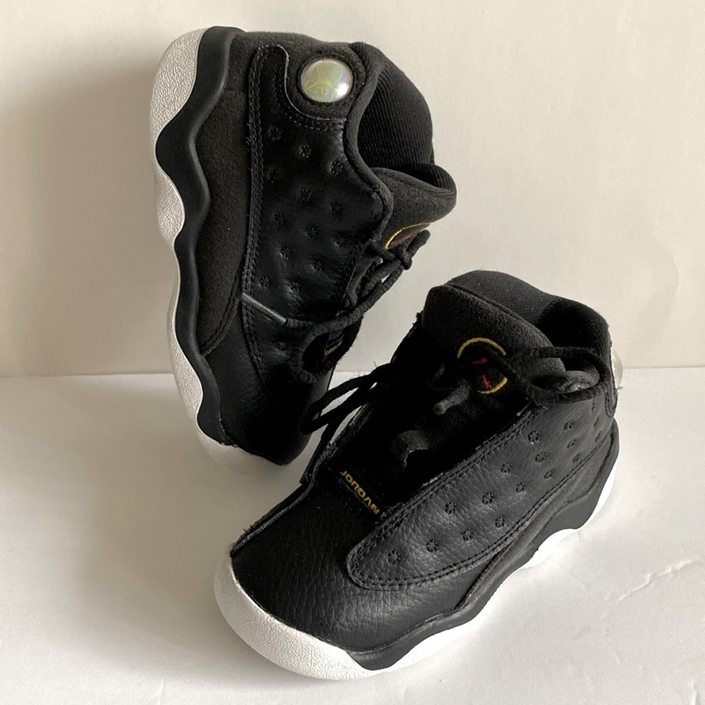 Nike Air Jordan 13 Retro Playoffs Toddler Boys Black White Sneakers Shoes 8C